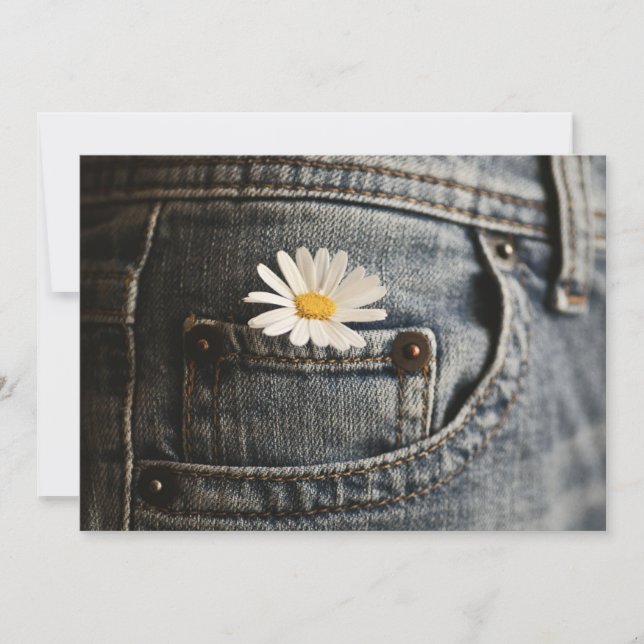 Flowers | Daisy in Jeans Pocket Thank You Card (Front)