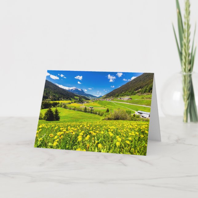 Flowers | Dandelion Canton of Grisons, Switzerland Card (Front)