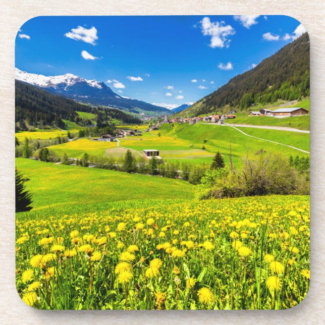Flowers | Dandelion Canton of Grisons, Switzerland Coaster (Front)