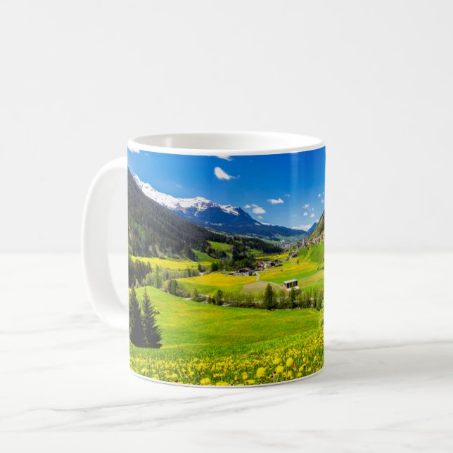 Flowers | Dandelion Canton of Grisons, Switzerland Coffee Mug (Front Left)