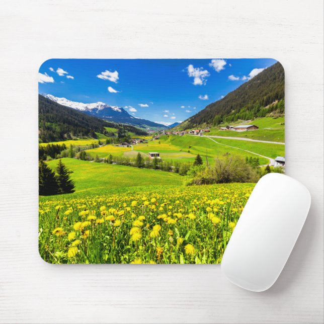 Flowers | Dandelion Canton of Grisons, Switzerland Mouse Pad (With Mouse)