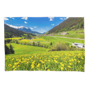 Flowers Dandelion Canton of Grisons, Switzerland Pillowcase