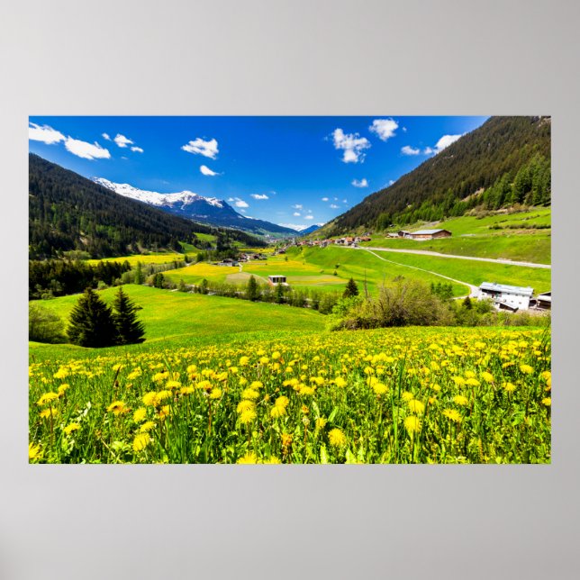 Flowers | Dandelion Canton of Grisons, Switzerland Poster (Front)