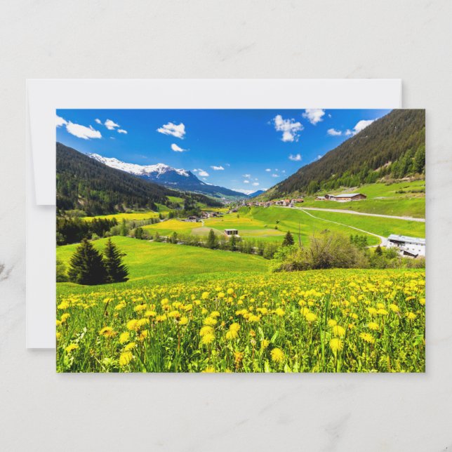 Flowers | Dandelion Canton of Grisons, Switzerland Thank You Card (Front)