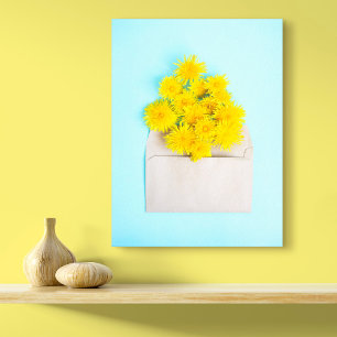 Flowers   Dandelions in Envelope Canvas Print