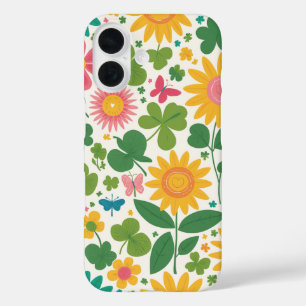 Flowers design iPhone 16 case