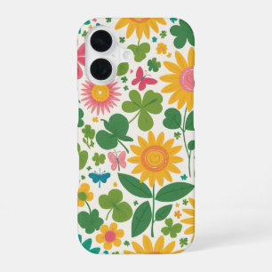 Flowers design iPhone 16 case