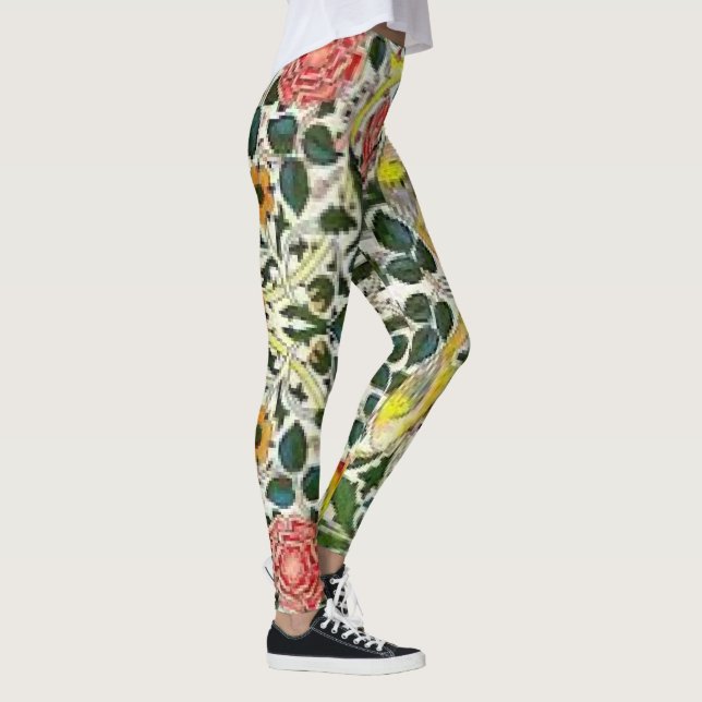 Flowers Design of William Morris Seaweed Leggings (Right)