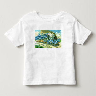 Flowers, doves and train toddler t-shirt