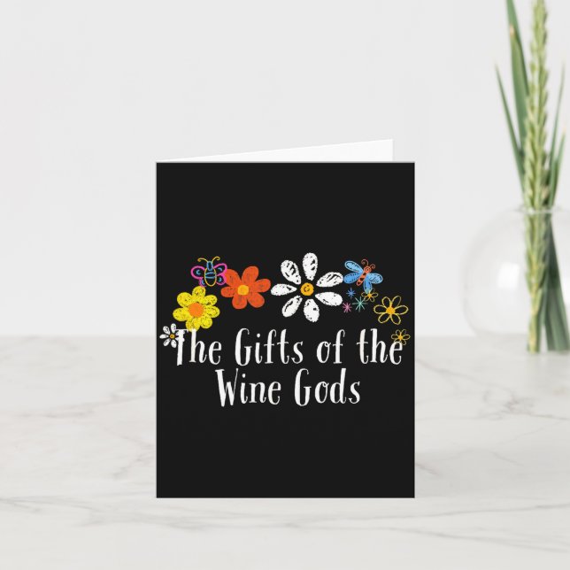 Flowers Drawing The Of The Wine Gods Funny 2025 Sa Card (Front)