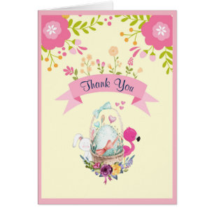 Flowers, Egg, Flamingo & Bunny Shower Thanks
