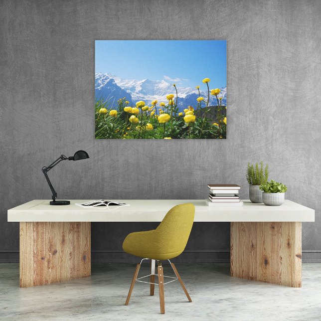 Flowers | Eiger Monch Swiss Alps Canvas Print (Creator Uploaded)