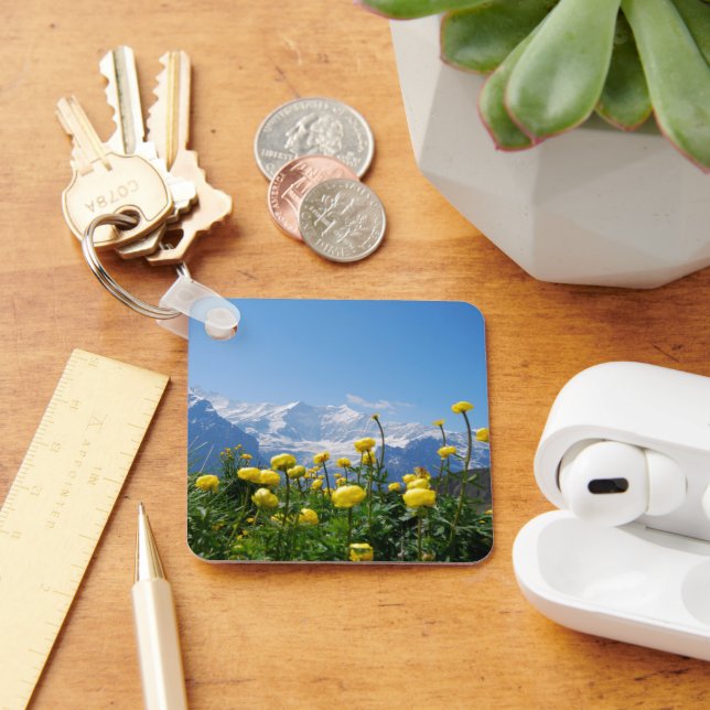Flowers | Eiger Monch Swiss Alps Keychain (Desk)