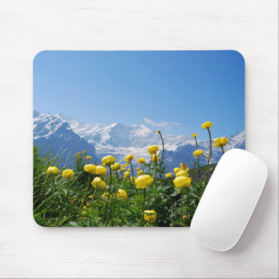Flowers   Eiger Monch Swiss Alps Mouse Pad