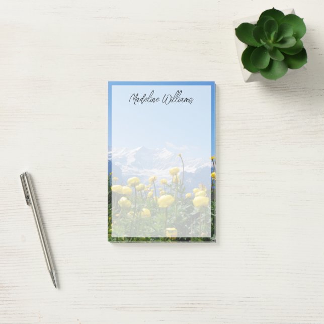 Flowers | Eiger Monch Swiss Alps Post-it Notes (Office)