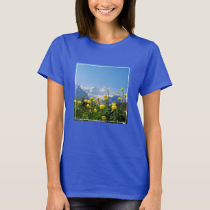 Flowers Eiger Monch Swiss Alps T-Shirt