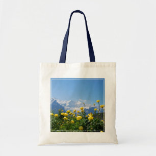 Flowers   Eiger Monch Swiss Alps Tote Bag