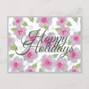 Flowers Elegance Happy Holidays Card