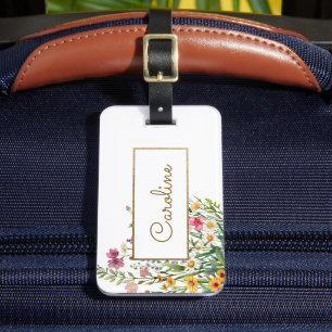 Flowers Elegant Personalized Luggage Tag