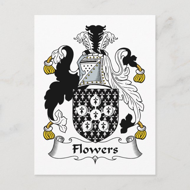 Flowers Family Crest Postcard (Front)