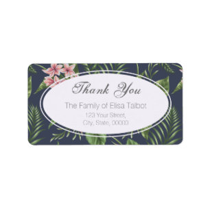 Flowers Family Thank you Address Label