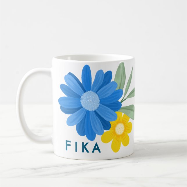 Flowers Fika Coffee Mug (Left)