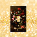 Flowers Floral Art Gold Monogram Nursery Kids Room Light Switch Cover<br><div class="desc">Create your own custom, personalized, elegant faux gold script / typography monogram monogrammed, vintage art / flowers / floral art lovers', ultra-durable acrylic nursery baby kids room light switch cover, featuring a beautiful vintage intricate detailed painting, by Abraham van Beyeren, of flowers still life. Simply type in your name /...</div>