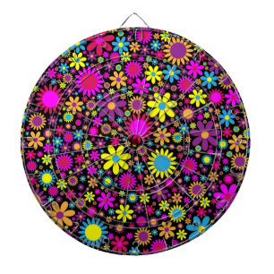 Flowers Floral Background Pattern-67566 Dartboard