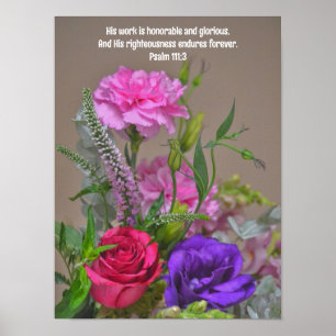 Flowers Floral Bouquet Bible Verse Art Poster