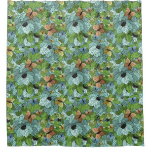 Flowers Floral Foliage Butterflies Shades of Green