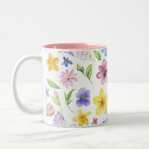 Flowers Floral Pattern Sublimation-95651 Two-Tone Coffee Mug