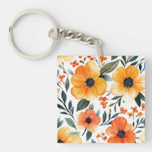 Flowers Floral Pattern Sublimation-95654 Keychain