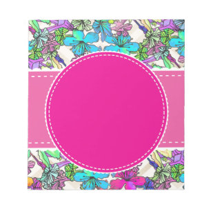 flowers floral vines colourful chic elegant bridal notepad