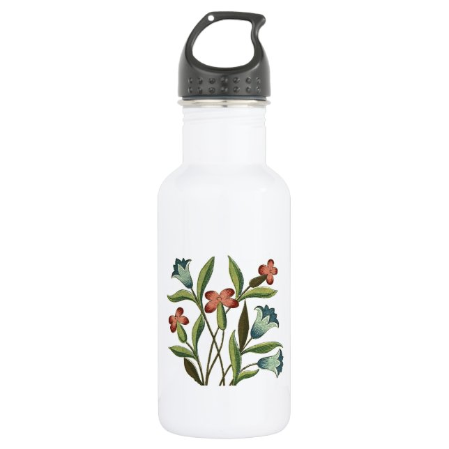 Flowers Floral Wallpaper Art Nouveau Pretty 532 Ml Water Bottle (Front)