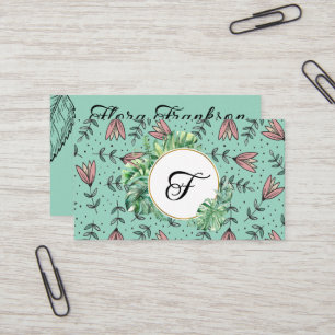 Flowers & Foliage simple small business card
