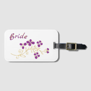 Flowers For Bride Purple Art Luggage Tag