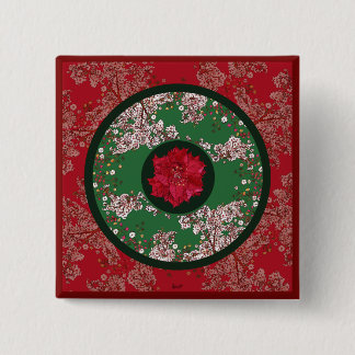 Flowers for Christmas 2 Inch Square Button