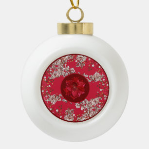 Flowers for Christmas Ceramic Ball Christmas Ornament