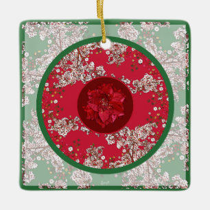 Flowers for Christmas Ceramic Ornament