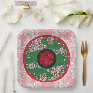 Flowers for Christmas Paper Plate