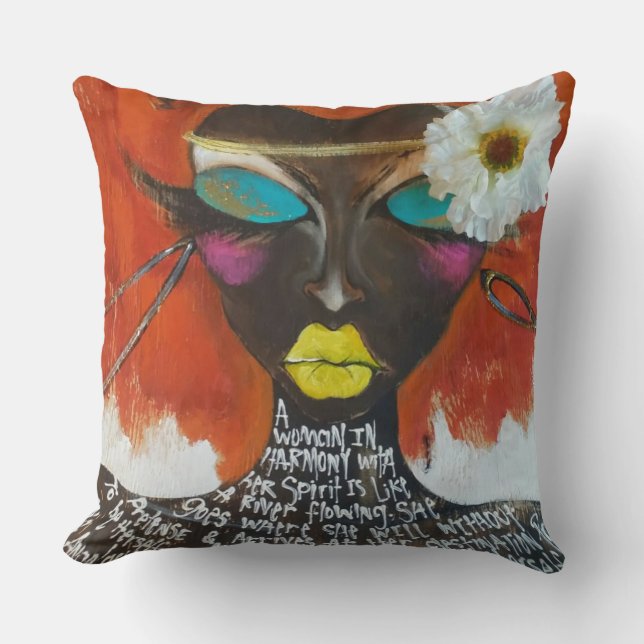 FLOWERS FOR MAYA Throw Pillow 20" x 20" (Front)
