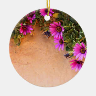 Flowers frame ceramic ornament