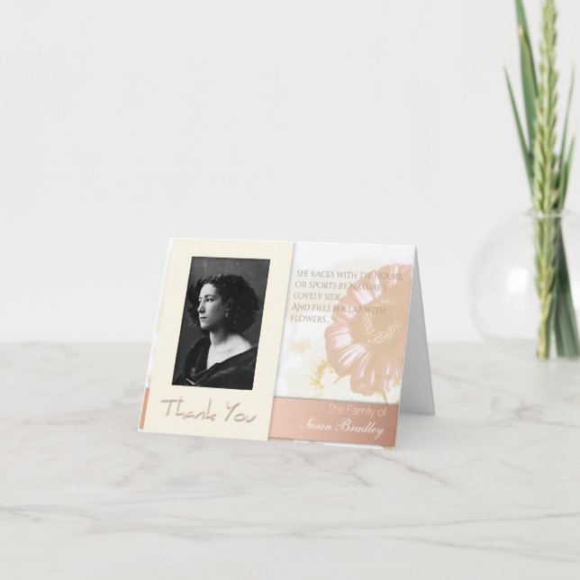Flowers Frame Photo Sympathy Thank You and poem (Front)