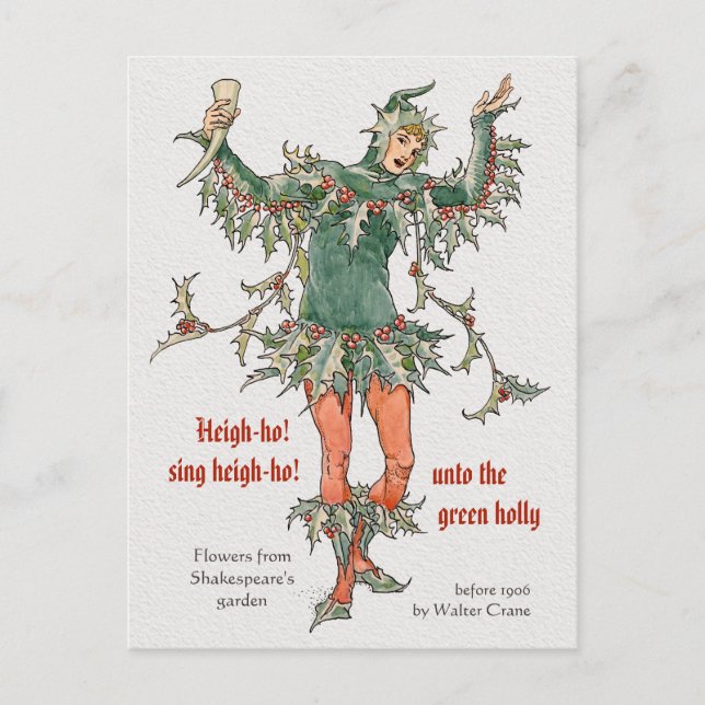 Flowers from Shakespeare Holly Walter Crane CC0968 Postcard (Front)