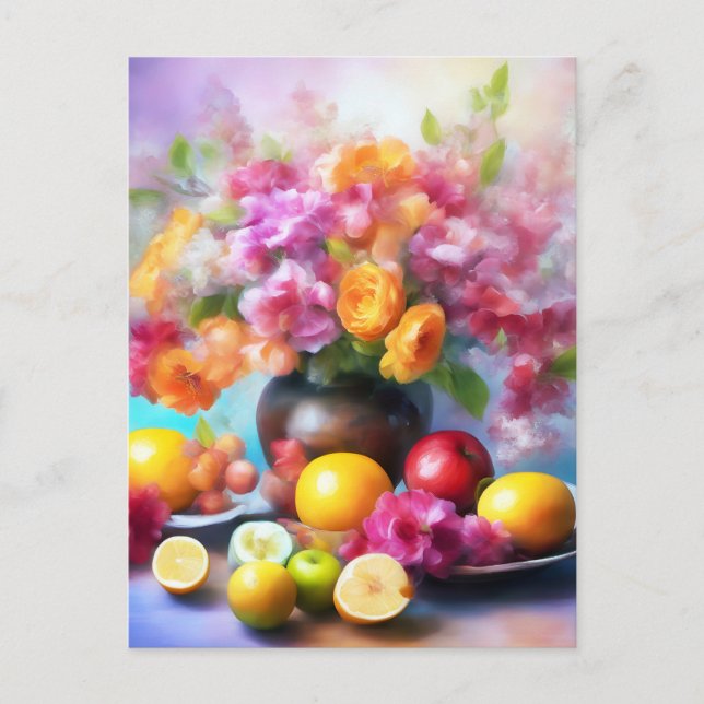 Flowers fruity beauty art postcard (Front)