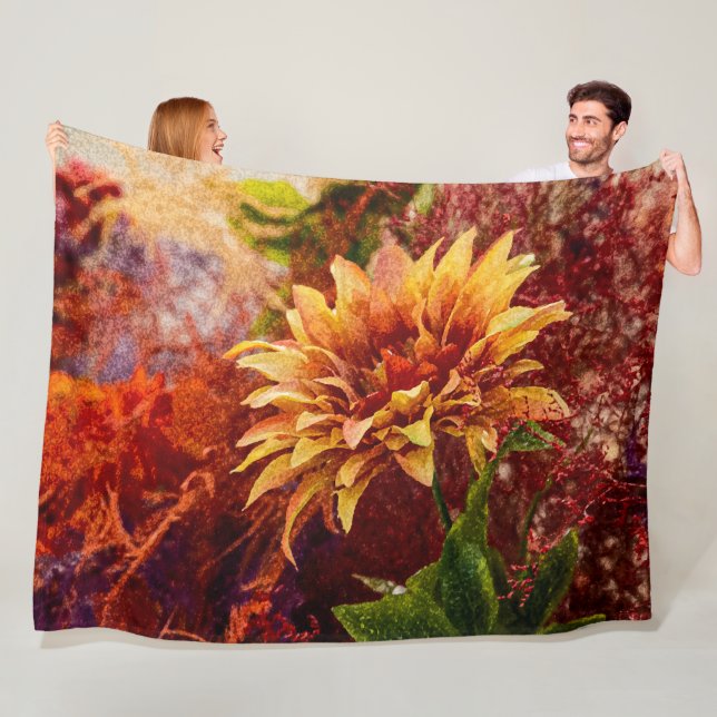 Flowers fulcolors woven blanket Jacquard (In Situ)