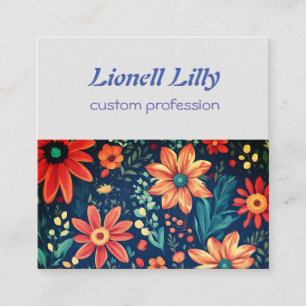 Flowers Garden Magic Square Business Card