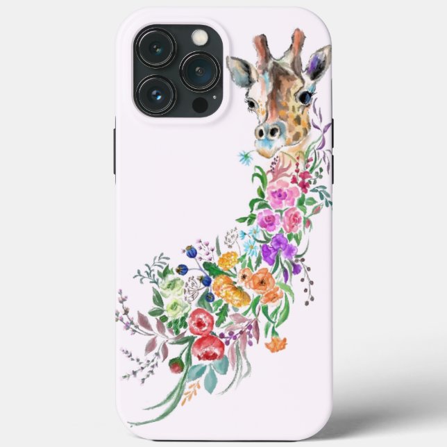 Flowers Giraffe iPhone Case (Back)