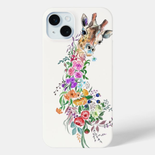 Flowers Giraffe iPhone Case (Back)