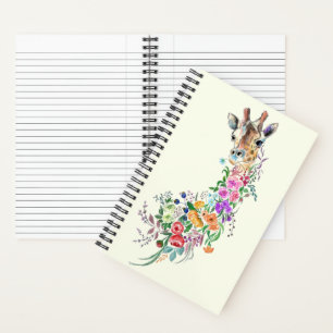 Flowers Giraffe Notebook